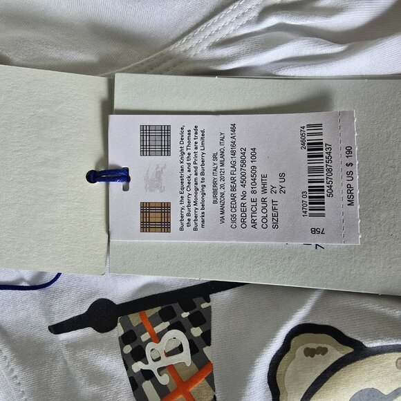 Neimans Authentic Set of 2 Kids Burberry Shirts w/ Box Hangers Bag Ret. $370 + - Picture 8 of 8